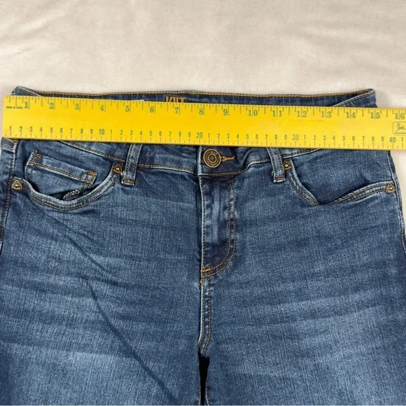 Kut From the Kloth Asher Frayed Cuffed Straight Leg Jeans Size 8 - Picture 8 of 12